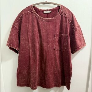 Zenana Outfitters Maroon Short Sleeve Tee